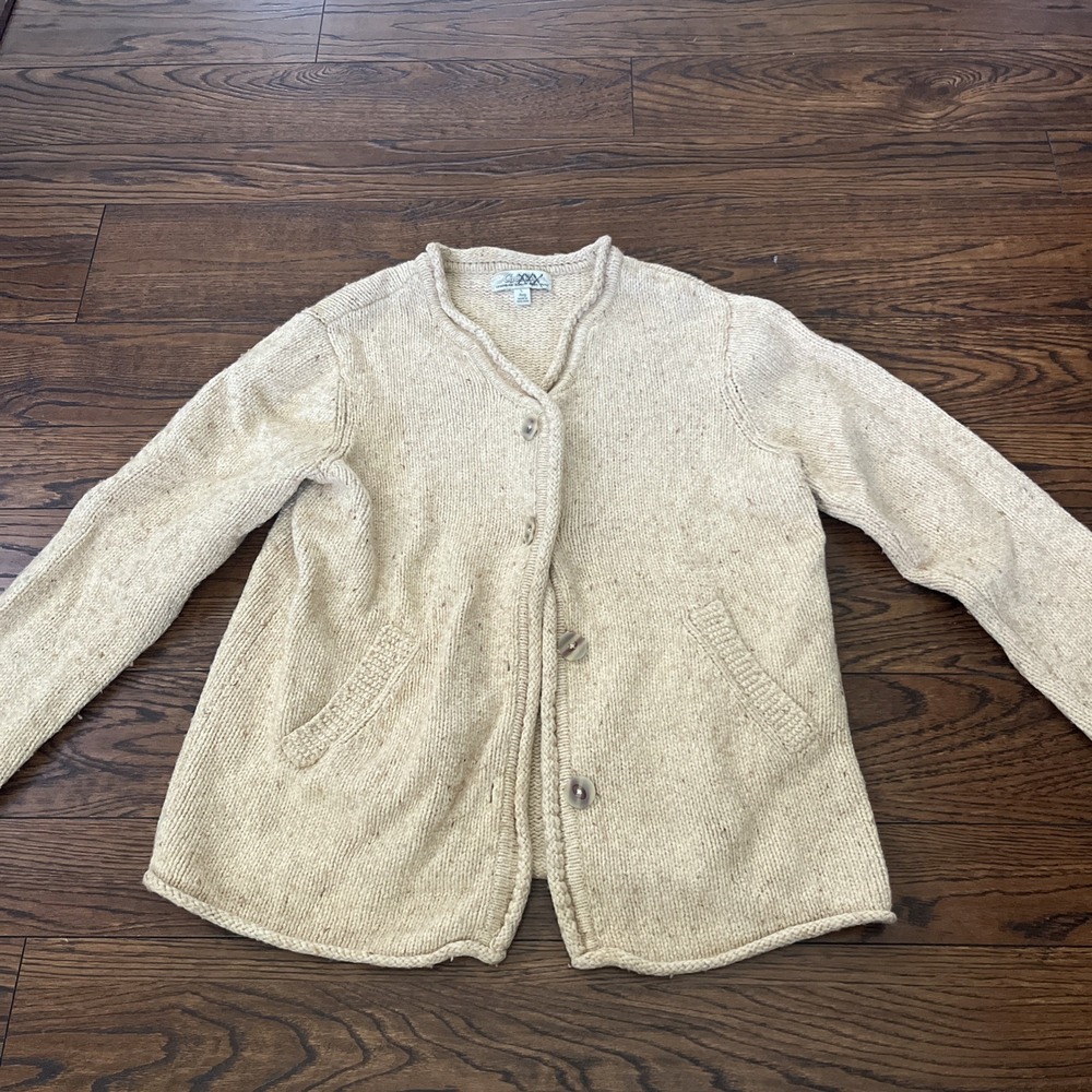 Cabela's oatmeal flecked button up sweater - womens large
